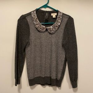 Jcrew Embellished Peter Pan Sweater